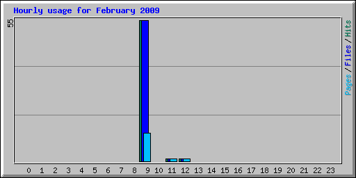 Hourly usage for February 2009