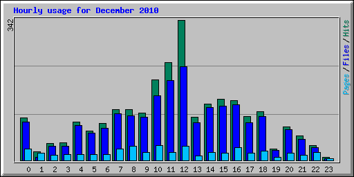 Hourly usage for December 2010