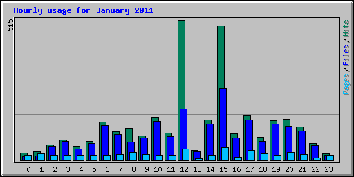 Hourly usage for January 2011